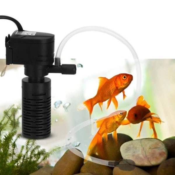 Akvarium filterpump ABS material, svart färg fisk tank lågvatten filter, anti-sug mini vatten