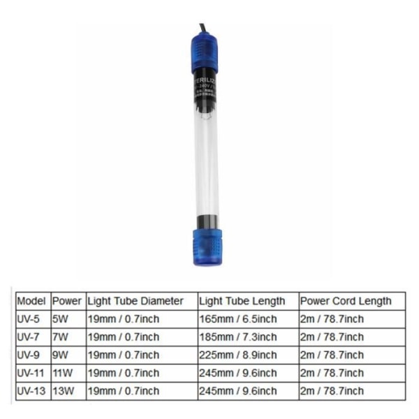 13W 220-240V Rörlampa UV-sterilisator för akvariumdammspool