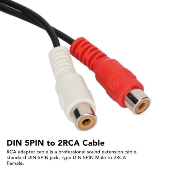 YEN- 5-stifts DIN till 2RCA-kabel 5-stifts DIN-hane till 2RCA-honadapterkabel Professionell RCA-adapterkabel