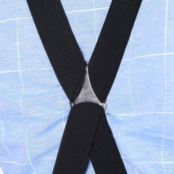 ARAMOX Clip hängslen Elastiska hängslen 3,5 cm bredd män X-formade hängslen Justerbara 4 clips bälten