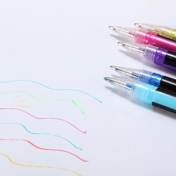 TEMPSA 18 färger glitterpenna 1 mm för bläckritning och målning