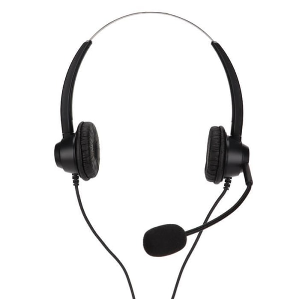 FHE - H360D-RJ Binaural telefonheadset Svart Dubbelsidigt headset för callcenter Onlinekurs