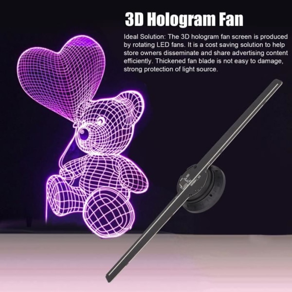 AUN-3D hologramfläkt 3D hologram LED-reklamskärmsfläkt för butiksskyltar