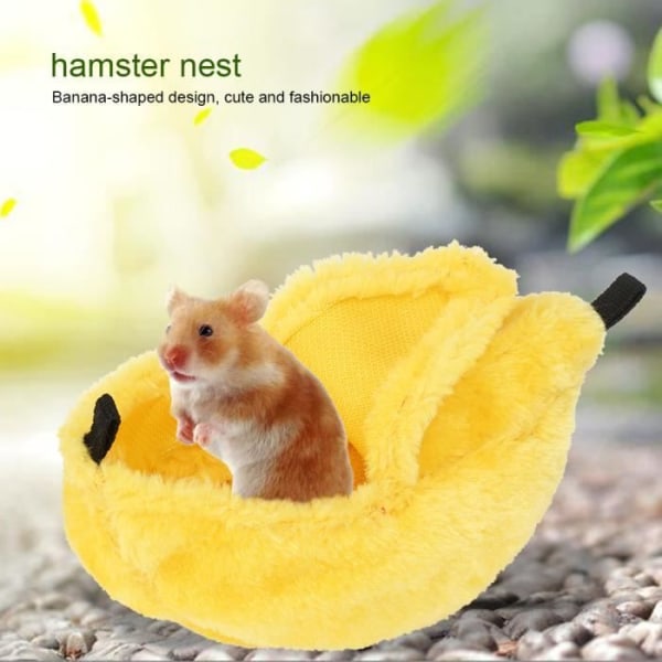 Cikonielf Hamster Nest Small Banana Nest House Warm Plysch Hamster Hammock Bed (Gul)