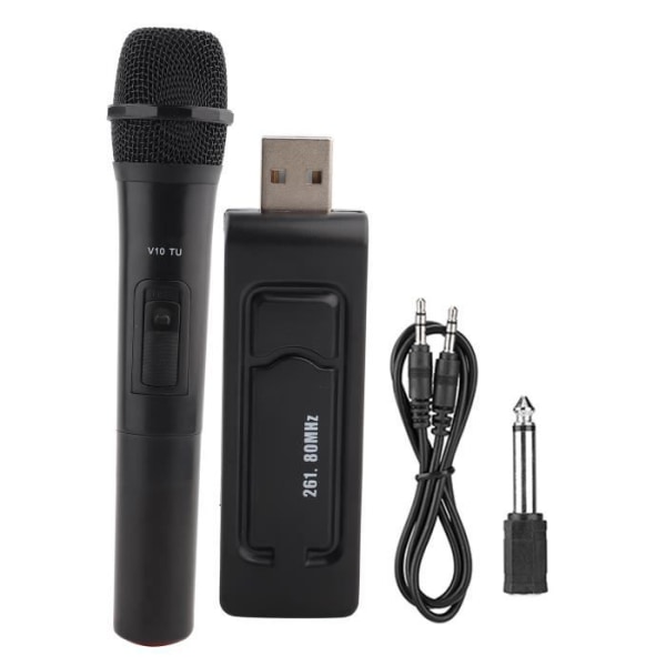 Trådlös mikrofon, svart universell UHF bärbar mikrofonljudförstärkare, megafon, för karaoke, liveshow,