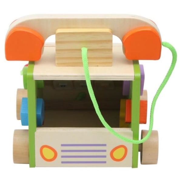 MEIHE Trä Baby Phone Design Dragbil leksak matchande tidiga pedagogiska leksaker