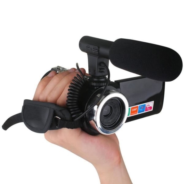 FHE- HD Videokamera Kamera Med Extern Mikrofon Svart