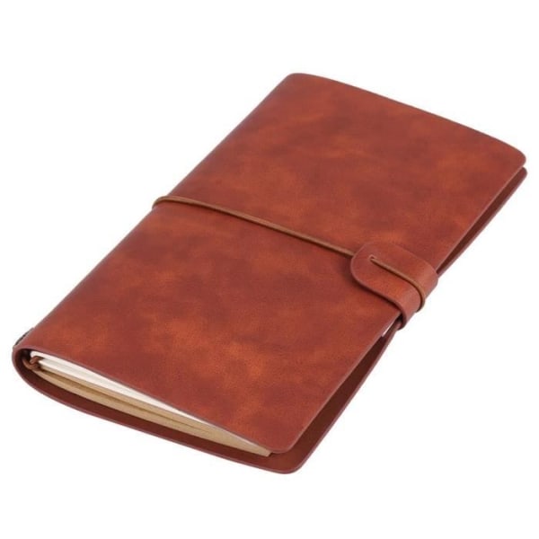 Klassisk PU-läderanteckningsbok Personlig dagbok påfyllningsbar anteckningsbok (brun) - DQ Frankrike