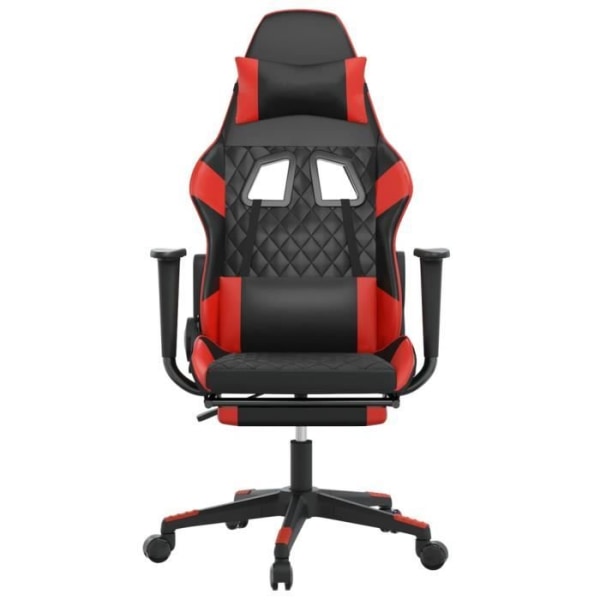 YOSOO Gaming fåtöljer - Gaming stol med fotstöd Svart och rött konstläder - YOS7734920154743 - FHE