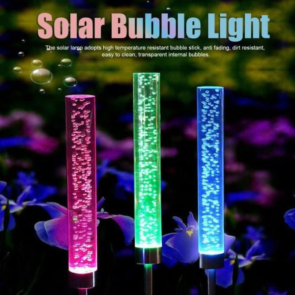 FRA - Multicolor Solar Bubble Light 2 st Solar Bubble Light Multi Color Rostskyddad Transparent LED Utomhusgräsmatta