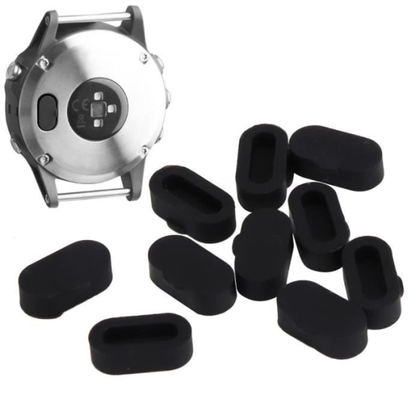 10 st - Antidammpluggar av silikon Skyddslock för Garmin Fenix5 5S 5X S60 Smart Watch (svart)