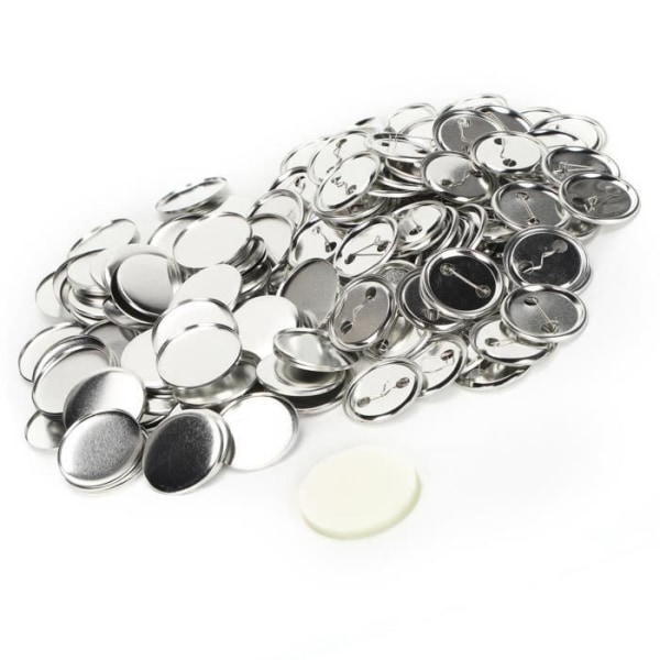 Cikonielf Blank Badge Button 100st Blank Pin Button 44mm/1.7in Round Safety Badge Emblem Medal Parts