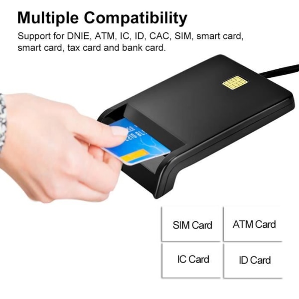 FHE CDiscount ID-kortläsare - kompatibel DNIE IC SIM-bankkortskloning