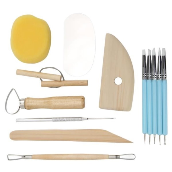 EJ.life lera kit 14st lerverktyg Bärbara Multipurpose DIY Craft Keramik Formning Verktyg i