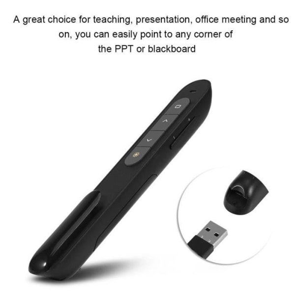 Presentationslaserpekare, trådlös fjärrlaserpekare med 2,4G USB-fjärrkontroll, för PowerPoint-presentation