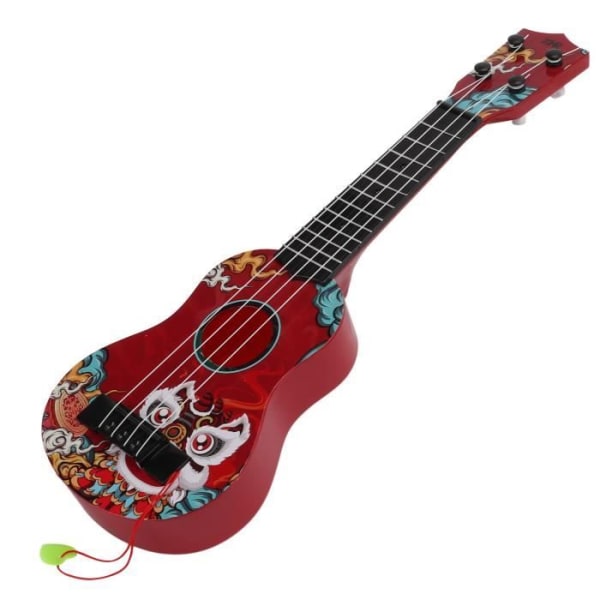 Ukuleleleksak för barn Mini plastmusikinstrument för förskolebarn Ukuleleinstrument Röd