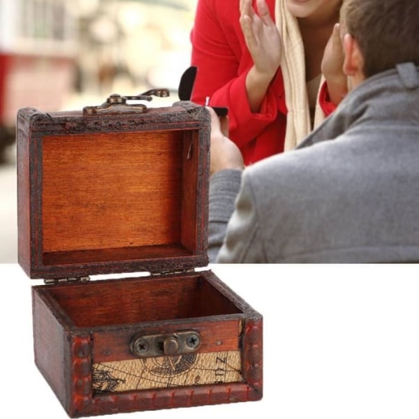 ARAMOX behållare för små föremål Mini Vintage Hantverk Smyckeskrin i trä Behållare Ring Örhängehållare