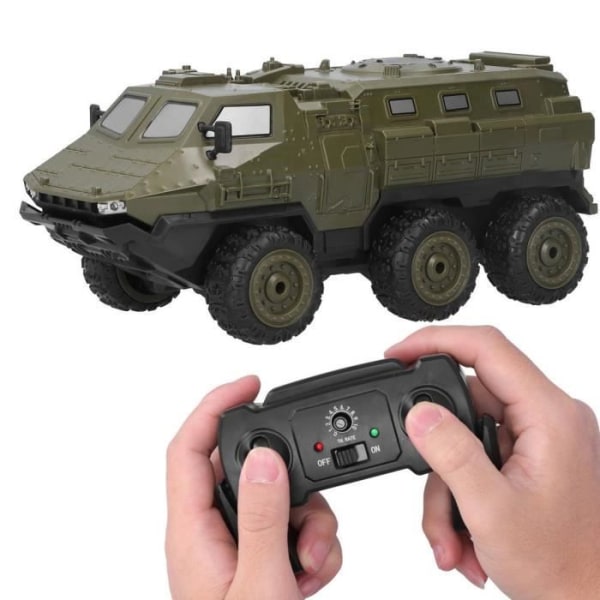 ARAMOX RC pansarbil 2 2,4 GHz höghastighetsfjärrkontroll pansarbil 6WD 1/16 skala RC militär lastbilsleksak