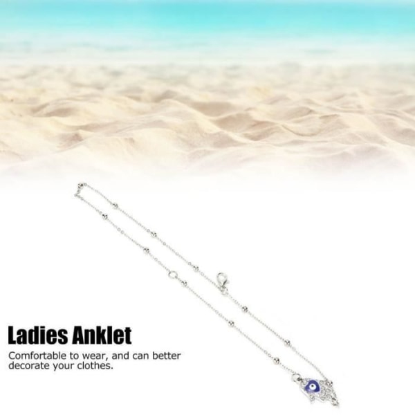 Cikonielf Blue Eye Anklet Blue Eye Anklet Evil Eye Bekväm Söt Lucky Moon Fatima Hand Tofs Fotkedja