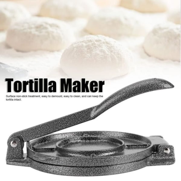 Tortilla Maker, tålig multifunktionell gjutjärn, robust majstortillapress, lätt att rengöra non-stick för