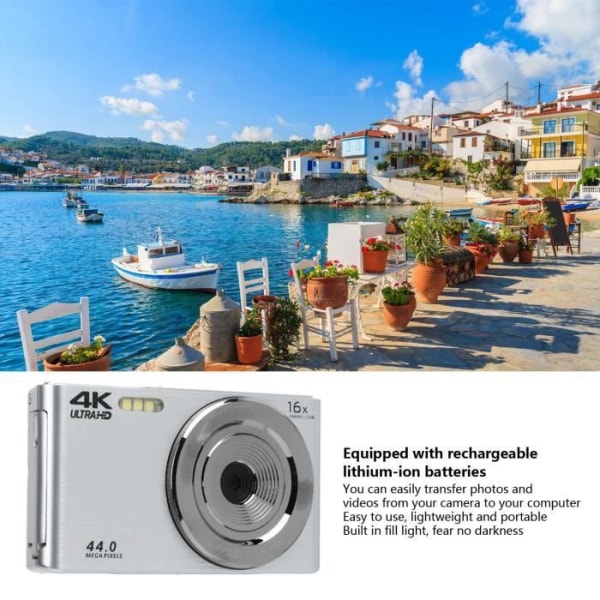 CEN HD-kamera Digitalkamera 16X Zoom 2,8 tums skärm 4K 44MP Stötsäkert plasthölje