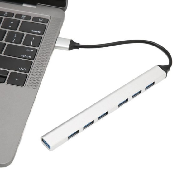 USB 3.0 Hub 7 in 1 5Gbps Snabböverföring Aluminiumlegering Vit