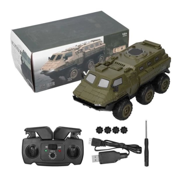 ARAMOX RC pansarbil 2 2,4 GHz höghastighetsfjärrkontroll pansarbil 6WD 1/16 skala RC militär lastbilsleksak