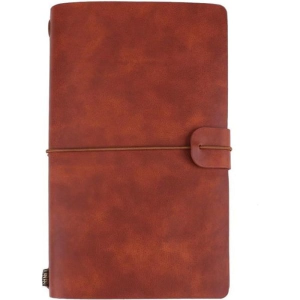 Klassisk PU-läderanteckningsbok Personlig dagbok påfyllningsbar anteckningsbok (brun) - DQ Frankrike