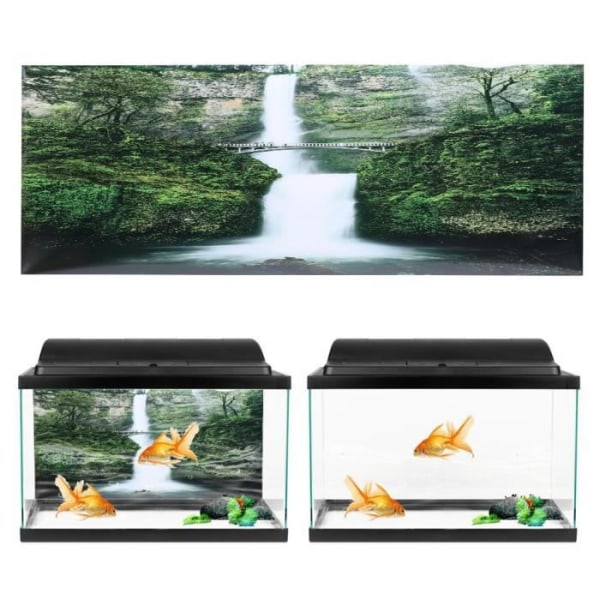 Cikonielf Aquarium Sticker Aquarium Fish Tank Bakgrund Affischdekoration PVC-dekal Landskapsbild (122 * 46cm)