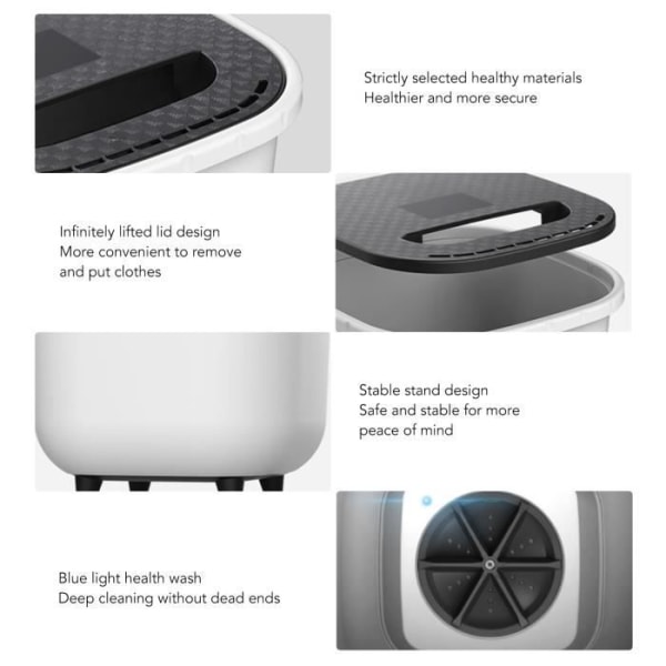 URB--kompakt tvättmaskin - 6L minitvättmaskin framåt och bakåt rotation USB-strömförsörjning Stäng av