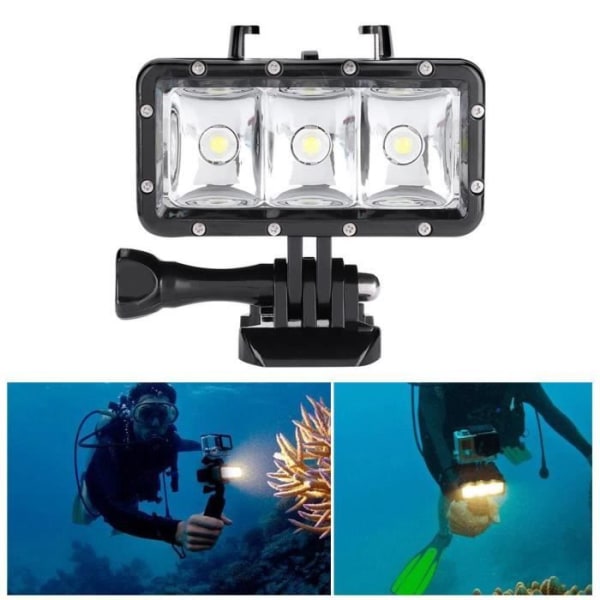 Vattentät kameraljus, 40 m mini vattentät videofyllningsljus dykning LED undervattensljus för Gopro SJCam-GXU