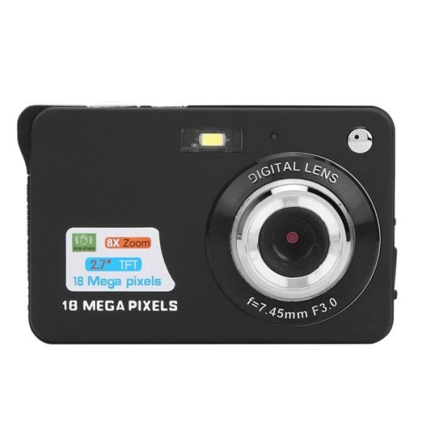 XUY digitalkamera - 8x zoom - 18 MP - 2,7'' LCD - 32 GB kort - Svart