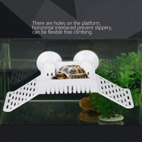 Reptilklättringsplattform, Turtle Climbing Dock, q Kvalitets PP-material, starkt och flexibelt sug för