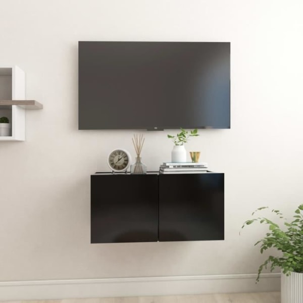 FHE Upphängd TV-enhet Svart 60x30x30 cm - Hög kvalitet - DX3145