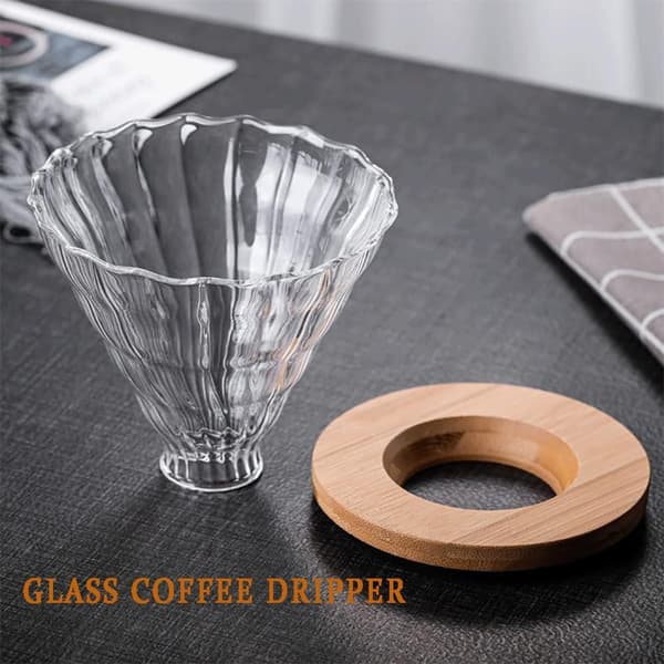 Hæld-over kaffebrygger - 300 ml glaskaraffel kaffeserver med kaffedrypper/filter i glas, kaffebrygger til drypkaffe 300ml