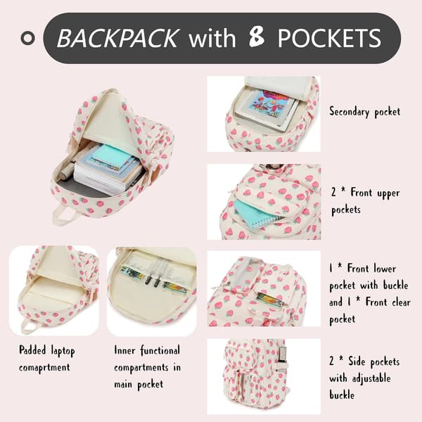 3-piece Backpack Set for Girls, Cute Corduroy School Backpack with Lunch Bag, Bow and Multiple Pockets Purple Purple Bow