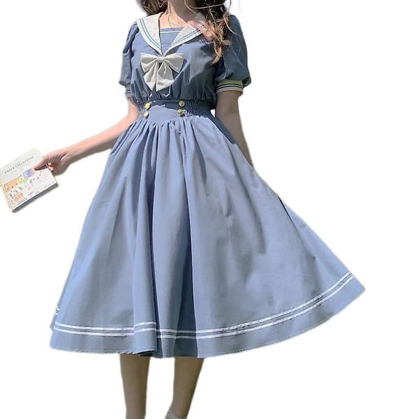 Cosplay Kjole Studenterstil BLUE[2F] BLUE M