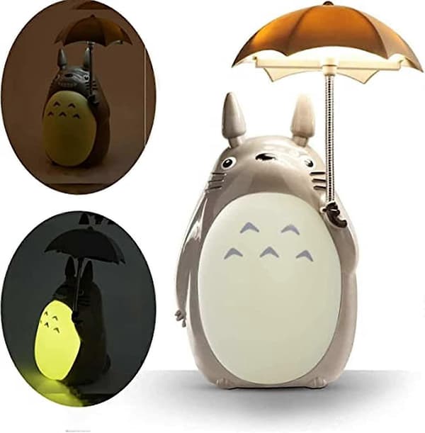 Totoro LED Nattlampe for Barn, USB Oppladbar Leselampe, Søt Dyrefigur, Dekorasjon for Gutter og Jenters Soverom