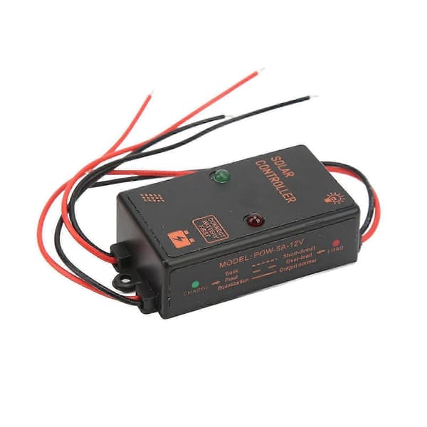Solcellepanelkontroller IP67 Vanntett 24H Arbeid PWM Ladekontroller 5A 6V 12V Automatisk Justering