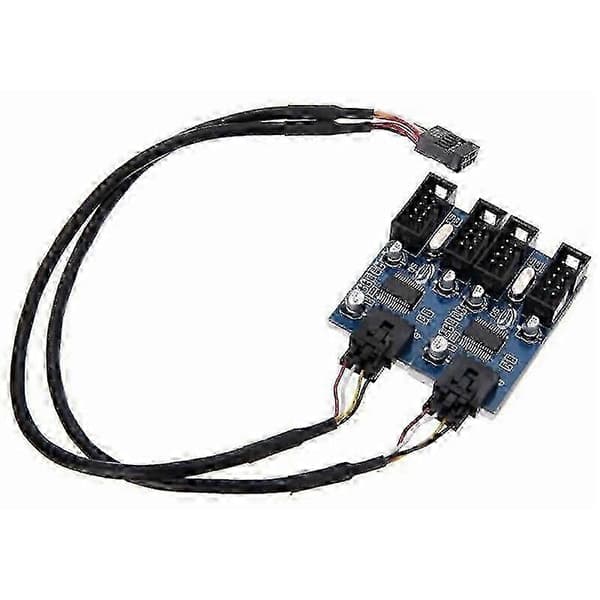 Bundkort USB 9-bens Header 1 til 4 Splitter Port Multiplier 30 cm forlængerkabel