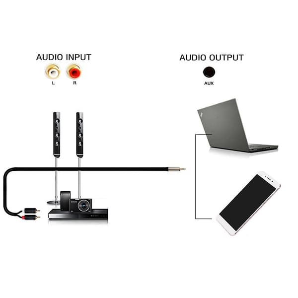 RCA til 3,5 mm kabel RCA lydkabel hann til hann jack-adapter for MP3 til høyttaler 3m