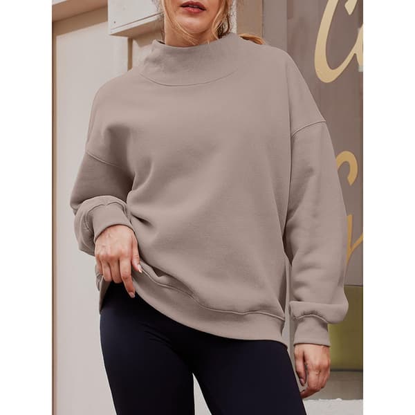 Dame Oversized Sweatshirts Polokrave Trøje Langærmet Hættetrøjer Efterårsmode Tøj Grå Kaffe Grey Coffee L