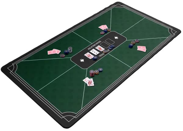 [2F]Pokerbord - 140 cm x 80 cm - Halkfritt - Polyester - 3 mm tjockt grön