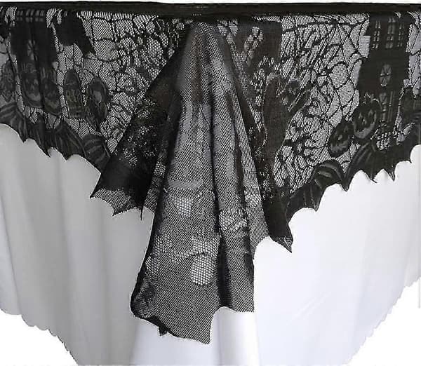 2-delat Halloween Spindelnät Dukset - Rektangulär Svart Spetsdesign