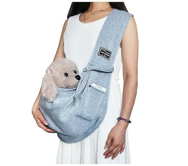 Vändbar bärsele för husdjur, handsfree bärväska light gray
