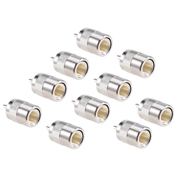 10 stk. plugg UHF hann PL259 plugg lodde RG8 RG213 LMR400 7D-FB kabel sølv-Perfet