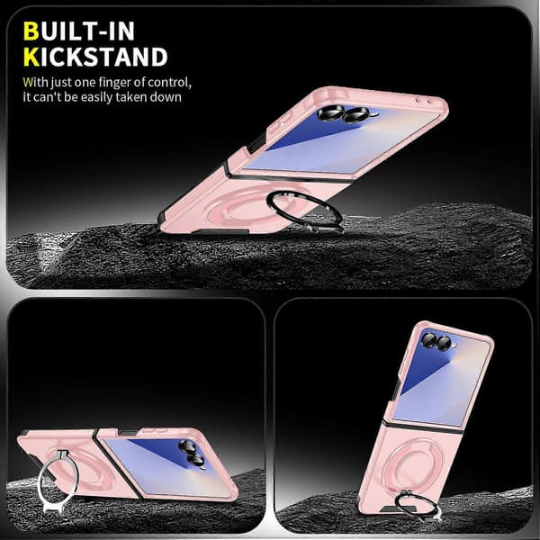 Skjutbart Camshield Ringhållare Mobilskal Rosa Pink For Samsung Galaxy Z Flip7 5G