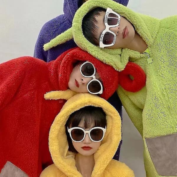 Teletubbies heldragt til voksne, pyjamas til mænd og kvinder, unisex hjemmetøj til par Grøn Green M