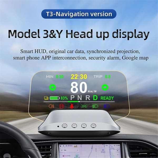 For Model 3/Y HUD-Head Up Display Digital GPS Speedometer Overspeed Alarm Meter
