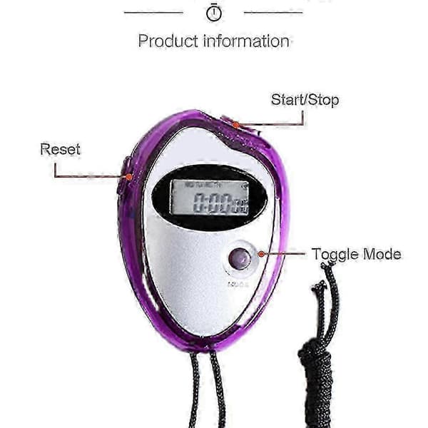 25-26 Digital Stoppur Timer - Intervalltimer med stor display Lila f54